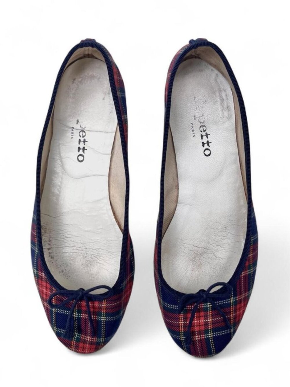 Repetto Cendrillon Cotton Ballet Flats in Plaid - Size 40 EU/9 US